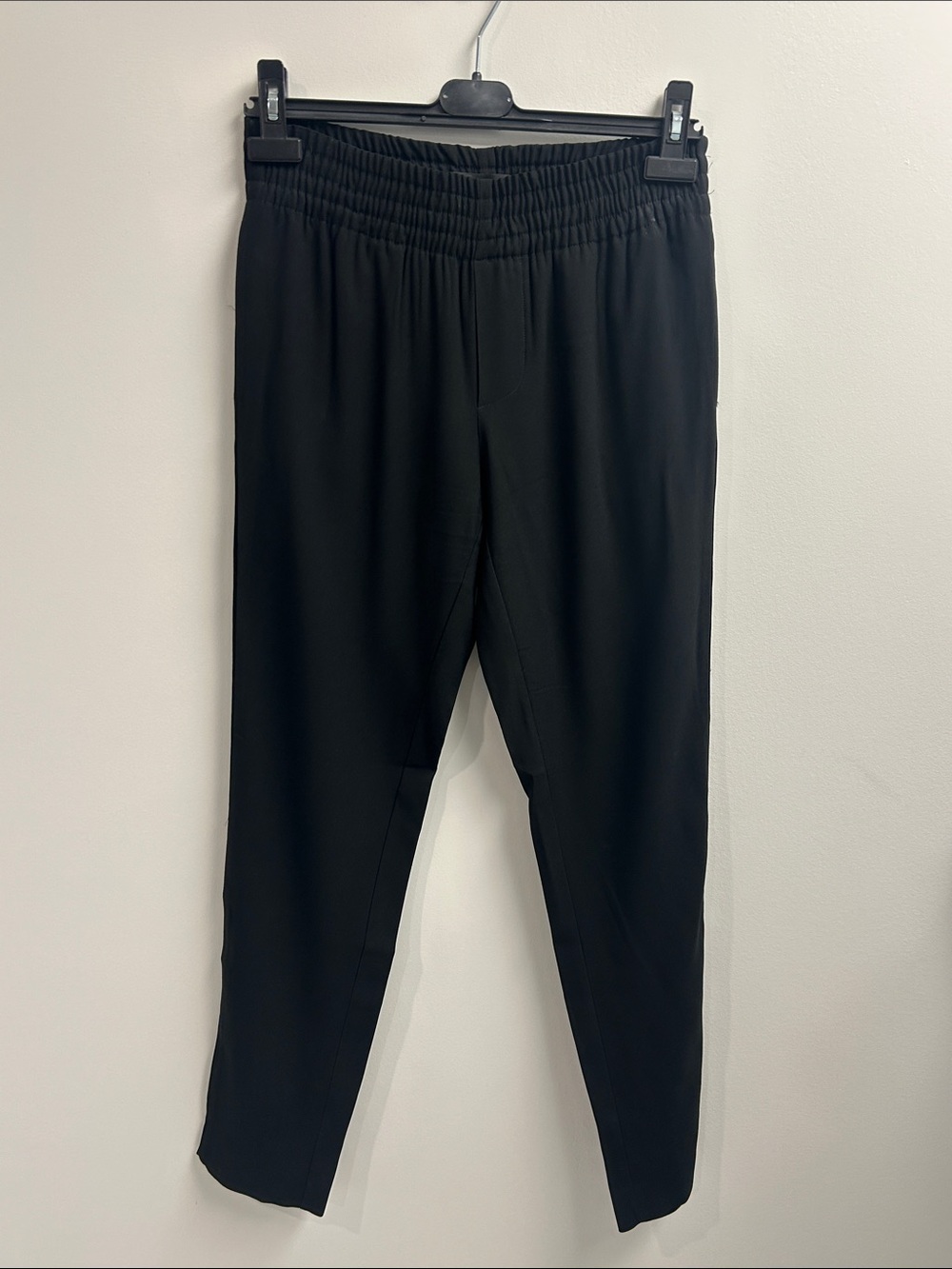 Zadig & Voltaire Deluxe Black Elastic Waist Straight-Leg Pants